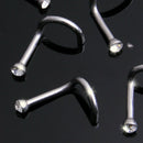 10 Pcs Stainless Clear Crystal Twist Nose Ring Stud Bar Piercing Good Quality