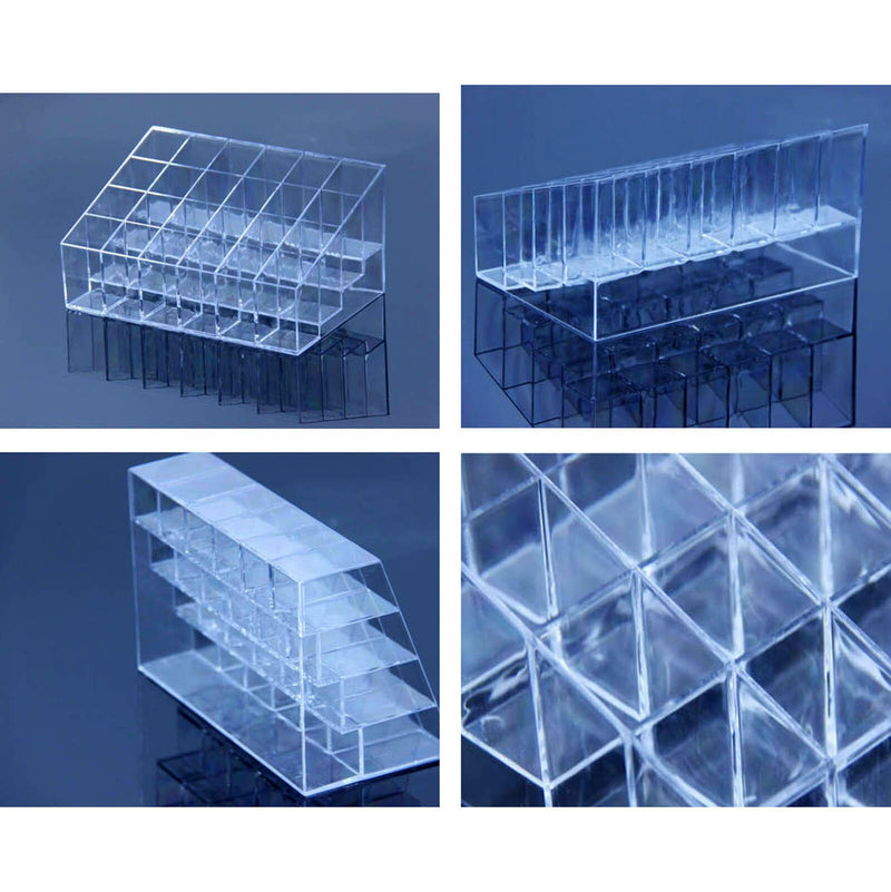 24 Stand Trapezoid  Clear Lipstick Makeup Cosmetic Holder Storage Display Stand