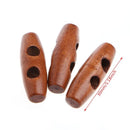 50Pcs 2 Holes Wood Sewing Horn Toggle Buttons Coat Clothes Accessories Craft