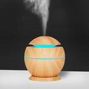 130ml USB Electric Air Humidifier Wood Grain 7 Color LED Lights Diffuser