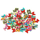 50X Mixed Color Butterfly Insect Wooden Buttons 2 Holes Scrapbooki3C