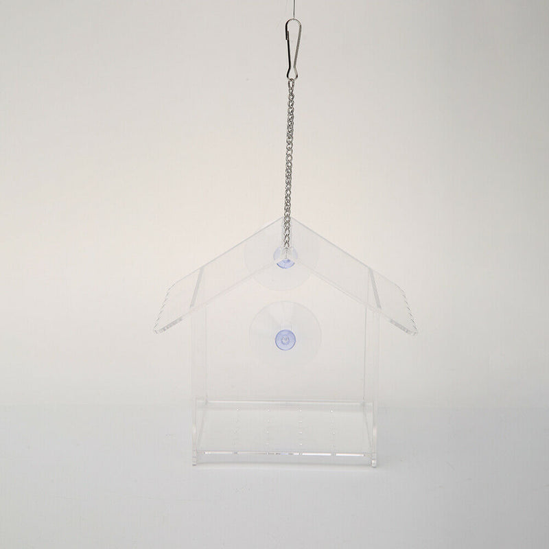 House Type Bird Food Container Dispenser Feeding Device Birds Transparent Feeder