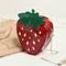Girl Cute Strawberry Chain Shoulder Bags Women Patent Leather Crossbody Bag