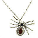 Metal Crystal Rhinestone Spider Pendant Necklace Chain I7P4