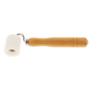Long Wooden Handle Smooth Surface Wallpaper Edge Seam Roller, 34mm Dia.