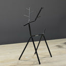 Unique Deer Shape Desktop Ornament Metal Sculpture In Black Decorative Meta N8G2