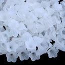 200 White Lily Flower Frosted Acrylic Beads 14x10mm