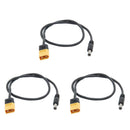 3pcs XT60 Male Bullet Connector to Male DC 5.5mm x 2.5mm DC5525 Power Cable for