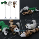 3Pcs Mini Plush Mouse Pet Cat Activity Toys Funny Playing Toys Bottom Sucker