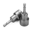 2X(14Pcs 6-19Mm Grey Adapter Drill Bit 1/4 Inch Socket Magnetic Nut Driver
