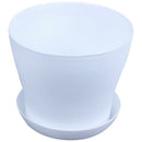 Plastic Plant Flower Pot Planter With Saucer Tray Round Gloss Home Garden D J7G4