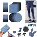 20Pcs/Set 5 Color DIY Iron on Denim Fabric Patches Kit For Clothing Repair L0F9