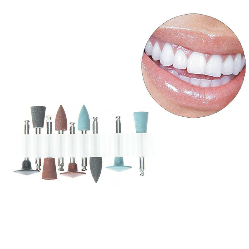 9pcs/set dental lab silicone polisher diamond burs cups teeth polishing kits JR