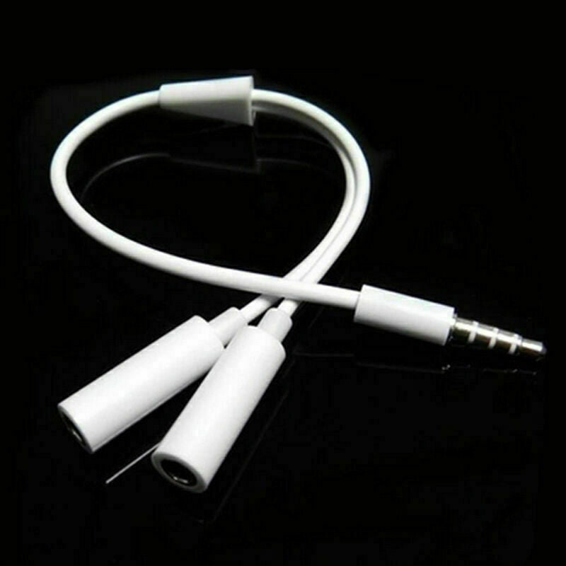 3.5mm Stereo Audio Male to 2 Female Headset Microphone Cable Y Splitter