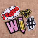 13pcs Boom Letter Embroidery Patch Applique Badge Sew Iron On Bag Fabric Crafts