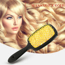 Wide Teeth Air Cushion Comb Home Hairdressing Styling Massage Comb (Yellow) A