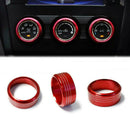 3PCS Red Aluminum AC Climate Control Knob Ring Cover For Subaru Impreza WRX/STi