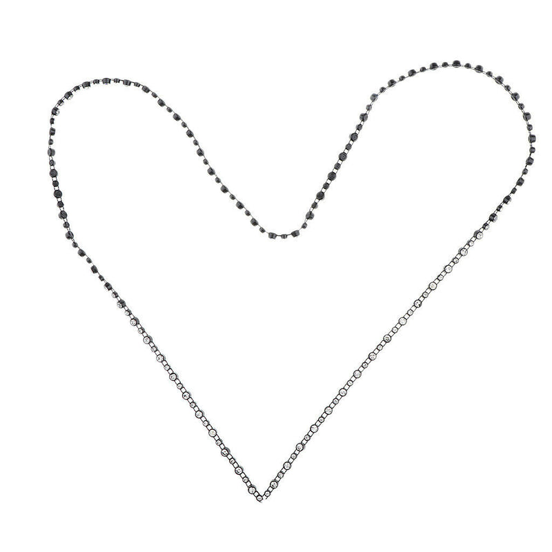 1 Yard Black Round Rhinestone Chain Ribbon Trim DIY Sewing Craft Decoration