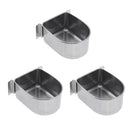 3 x Food & Water Bird Cup, Stainless Steel Feeding Dish Feeder for Parrot Macaw