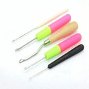 Set of 5 Different Size Bent Latch Hook Crochet Needle Hook, 1 Pieces Woode N7I9