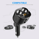 2-Way Cigarette Lighter Socket Splitter Dual USB + PD Charger Power Adapter Car