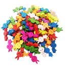 100pcs Mixed Cartoon Rabbit Wooden Sewing Buttons 2 Holes for DIY Kids Craft