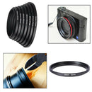 7pcs Step Up Lens Filter Ring For Cameras Adapter Lot 49mm 52mm 72mm 77mm Series