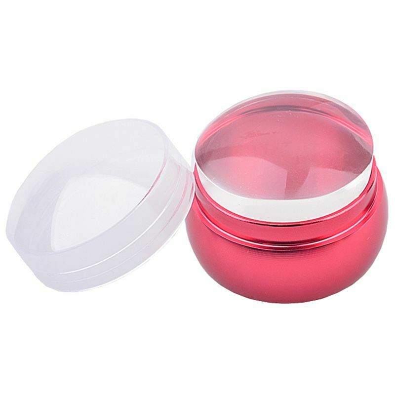 1 Set Chessman Shape Nail Stamping Stamper Pink Transparent Silicone Nail A Y3N4