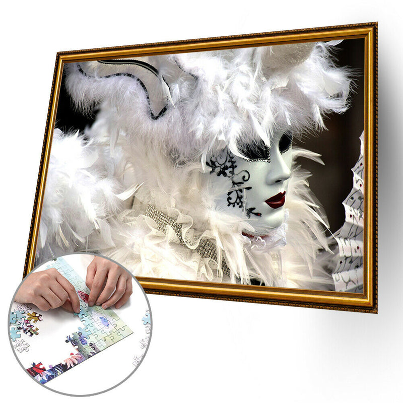 1000pcs DIY Paper Jigsaw Puzzle White Feather Decoration Room Picture Gifts