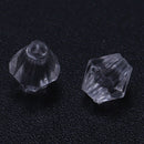 Lot 1000Pcs Faceted Clear Crystal Acrylic Bicone Spacer Beads 4mm Clear W4A5