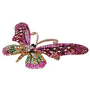 Rose Red Butterfly Brooch Mix Color Rhinestone Brooches For Women Lady Fash S3B1