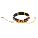 Rasta Jamaica Reggae Leather Bracelet W7G4