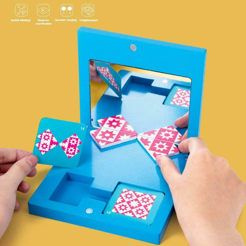 Montessori wooden educational toys mirror picture puzzle children education toys