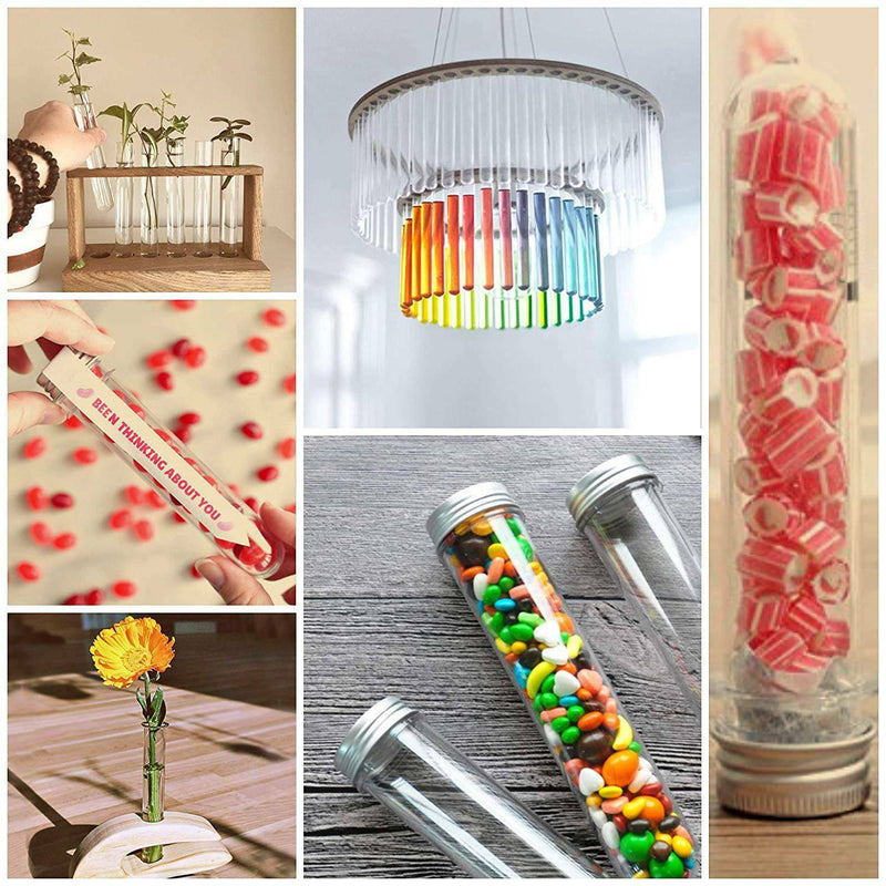 100Ml Plastic Test Tubes (25Pcs) With Cleaning Brush Transparent Storage Tu H3Q6