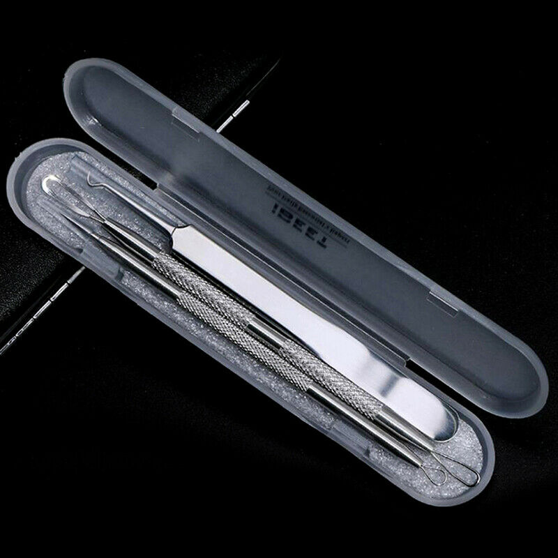 3pcs Facial Care Removal Acne Comedones Extractor Squeezing Needles TweezersBX