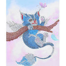 5D DIY Special-shaped Diamond Painting Animal Cross Stitch Kit (H120 Cat) A
