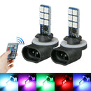 2x 16 Colors 881 5050 RGB LED 12SMD Car Headlight Fog Light Lamps Bulb + Remote