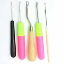 Set of 5 Different Size Bent Latch Hook Crochet Needle Hook, 1 Pieces Woode N7I9