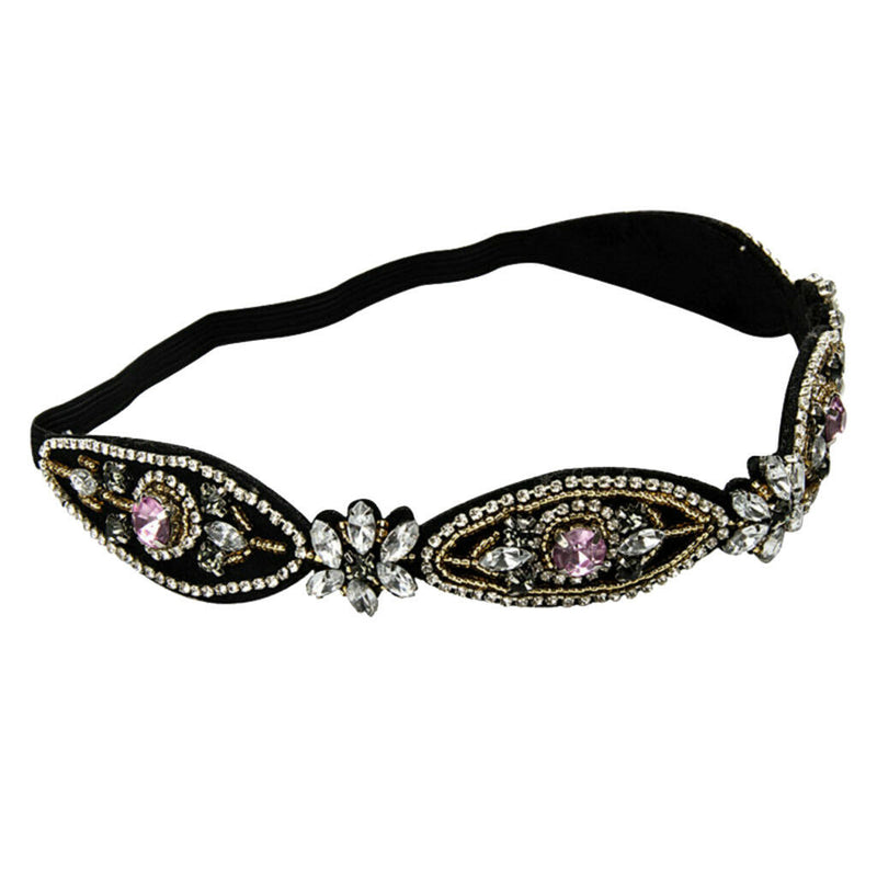 Flower Elastic Stretch Headwrap Bridal Wedding Crystal Rhinestone Headband