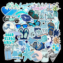 50Pcs Cartoon Blue Stickers DIY Suitcase Laptop Guitar Bicycle Car DecalsOZ