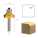 4 Bits 1/2" 3/8" 1/4" 1/8" Round Over Edge Forming Router Bit 1/4" Shank
