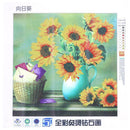 Diamond Embroidery Sunflower Vase Round DIY Diamond Painting Cross Stitch