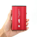 Aluminum 2.5 inch External HDD SSD Box USB SATA3.0 Hard Drive Disk (Red) A