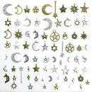 1Bag Mix Stars Moon Pendant DIY Necklace Metal Craft Jewelry Making Finding A Gw