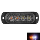 12V-24V Amber 4LED 12W Car Truck Strobe Flash Emergency Warning Bar Light L