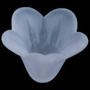 200 White Lily Flower Frosted Acrylic Beads 14x10mm