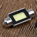 2 X White Xenon 36mm Car COB LED License Plate Light 6418 C5W 4W LED Bulbs