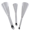 3pcs Puff Piping Nozzles Stainless Steel Cake Decor Tips Pastry Piping Nozz FT
