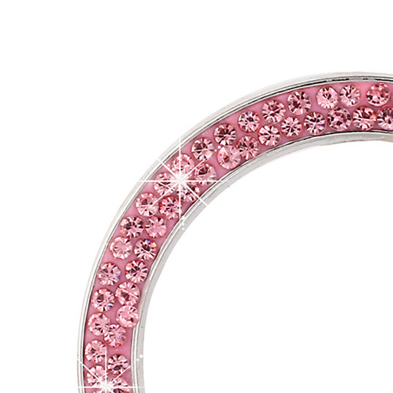 1.25 inch ID Rhinestone Car Engine Start Stop Ignition Key Ring (Pink)