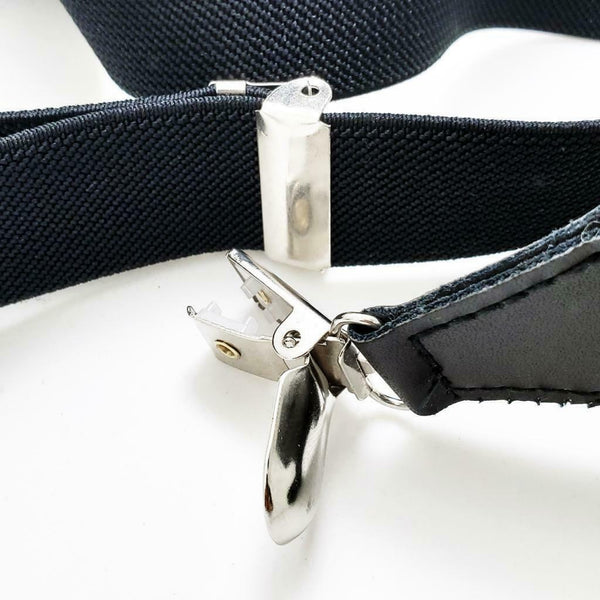 Womens Mens Clip-on Suspenders Elastic X-Back Adjustable Braces Wide Straps